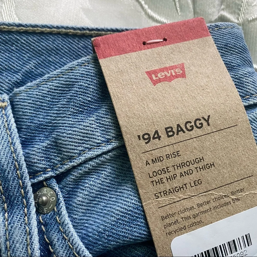 Levi’s ‘94 Baggy Mid Rise Straight Leg Jeans Distressed Medium Blue 25 26 29 30 - Picture 11 of 15